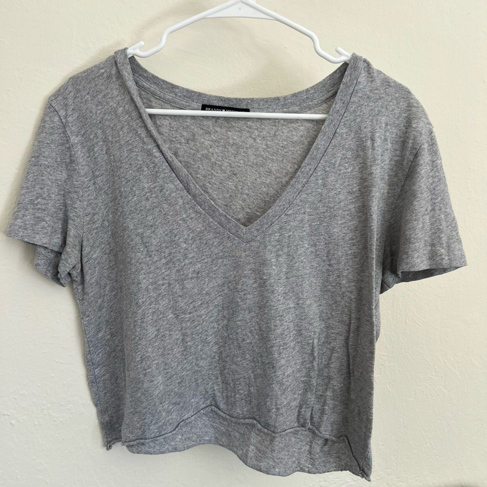 Brandy Melville Grey Cropped Tee